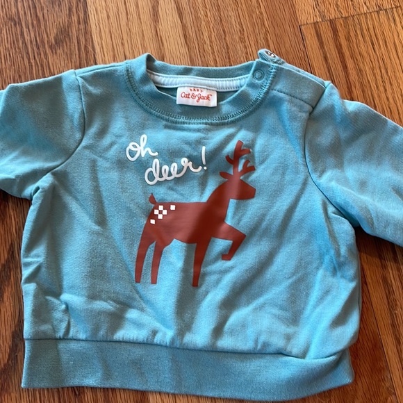 Cat and Jack Christmas Deer Outfit Newborn 3-6 Months - Picture 3 of 5